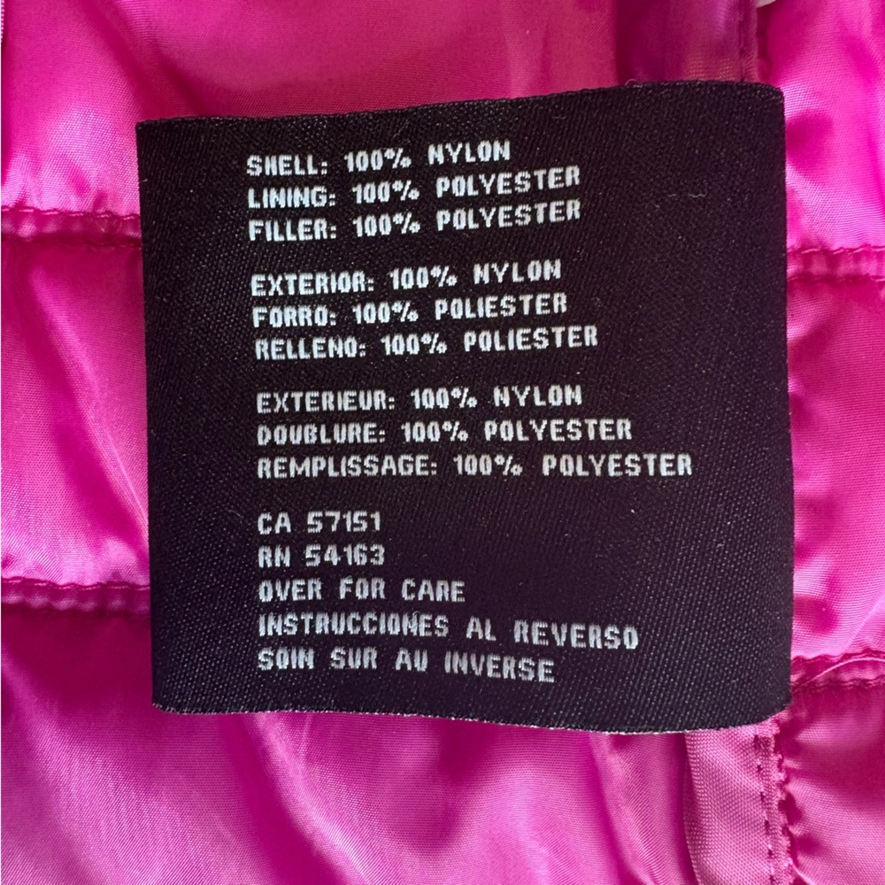 Guess pink quilted puffer jacket Women’s size Small - Picture 10 of 13